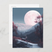 Hirschlandschaft Fantasy Whimsical Surreal Postkarte (Vorne/Hinten)