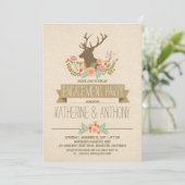 Hirschliebhaber romantische rustikale Begegnungsfe Einladung (Stehend Vorderseite)