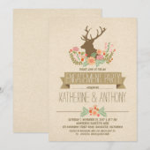 Hirschliebhaber romantische rustikale Begegnungsfe Einladung (Vorne/Hinten)