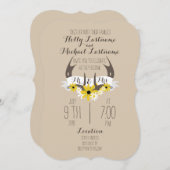 Hirschliebhaber + Wildblumen Hochzeit Einladung (Vorne/Hinten)