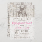 Hirschmädchendusche Einladung rustikales Woodland (Vorne/Hinten)