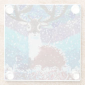 Hirschmalerei Glasuntersetzer (Rückseite)