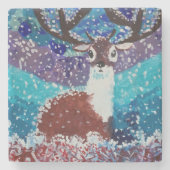 Hirschmalerei Steinuntersetzer (Vorderseite)