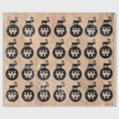 Hirschmongramm gestörte rustikale, braune Kraft Geschenkpapier (Flach)