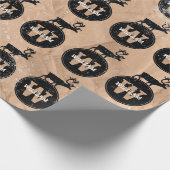 Hirschmongramm gestörte rustikale, braune Kraft Geschenkpapier (Ecke)