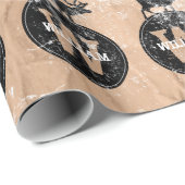 Hirschmongramm gestörte rustikale, braune Kraft Geschenkpapier (Rolleneckpunkt)