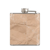 Hirschmongramm zerrüttetes rustikales, braunes Kra Flachmann (Rückseite)