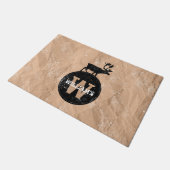 Hirschmongramm zerrüttetes rustikales, braunes Kra Fußmatte (Schrägansicht)