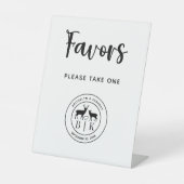 Hirschmonogramm rustikale Gastgeschenke Hochzeiten Sockelschild (Vorderseite)