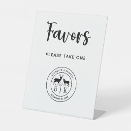 Hirschmonogramm rustikale Gastgeschenke Hochzeiten Sockelschild