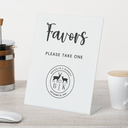 Hirschmonogramm rustikale Gastgeschenke Hochzeiten Sockelschild (In SItu)