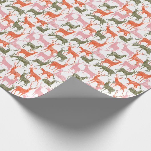 Hirschmotiv: Dekoratives, nahtloses Muster Geschenkpapier (Ecke)