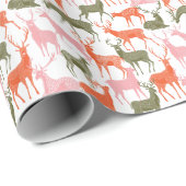 Hirschmotiv: Dekoratives, nahtloses Muster Geschenkpapier (Rolleneckpunkt)