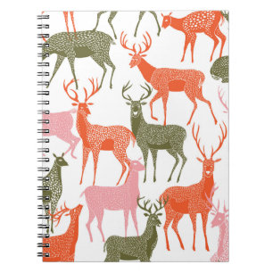 Hirschmotiv: Dekoratives, nahtloses Muster Notizblock