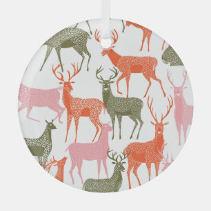 Hirschmotiv: Dekoratives, nahtloses Muster Ornament Aus Glas