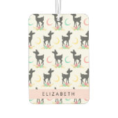 Hirschmuster, Baby Deer, Boho, Blume, Ihr Name Autolufterfrischer (Rückseite)