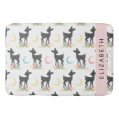 Hirschmuster, Baby Deer, Boho, Blume, Ihr Name Badematte (Vorderseite)