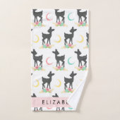 Hirschmuster, Baby Deer, Boho, Blume, Ihr Name Badhandtuch Set (Handtuch)