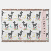 Hirschmuster, Baby Deer, Boho, Blume, Ihr Name Decke (Vorderseite)
