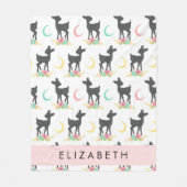 Hirschmuster, Baby Deer, Boho, Blume, Ihr Name Fleecedecke (Vorderseite)