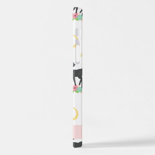 Hirschmuster, Baby Deer, Boho, Blume, Ihr Name iPhone Hülle (Linke Seite)