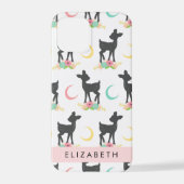 Hirschmuster, Baby Deer, Boho, Blume, Ihr Name iPhone Hülle (Rückseite)