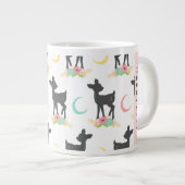 Hirschmuster, Baby Deer, Boho, Blume, Ihr Name Jumbo-Tasse (Vorderseite Rechts)