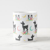 Hirschmuster, Baby Deer, Boho, Blume, Ihr Name Jumbo-Tasse (Vorderseite)