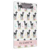 Hirschmuster, Baby Deer, Boho, Blume, Ihr Name Klemmbrett (Rechts)