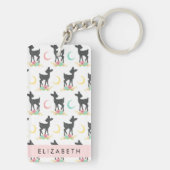Hirschmuster, Baby Deer, Boho, Blume, Ihr Name Schlüsselanhänger (Rückseite)