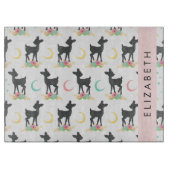 Hirschmuster, Baby Deer, Boho, Blume, Ihr Name Schneidebrett (Vorderseite)