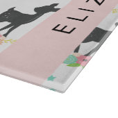 Hirschmuster, Baby Deer, Boho, Blume, Ihr Name Schneidebrett (Ecke)