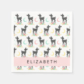 Hirschmuster, Baby Deer, Boho, Blume, Ihr Name Serviette (Vorderseite)