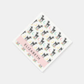 Hirschmuster, Baby Deer, Boho, Blume, Ihr Name Serviette (Ecke)