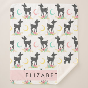 Hirschmuster, Baby Deer, Boho, Blume, Ihr Name Sherpadecke