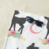 Hirschmuster, Baby Deer, Boho, Blume, Ihr Name Strandtuch (Beispiel)