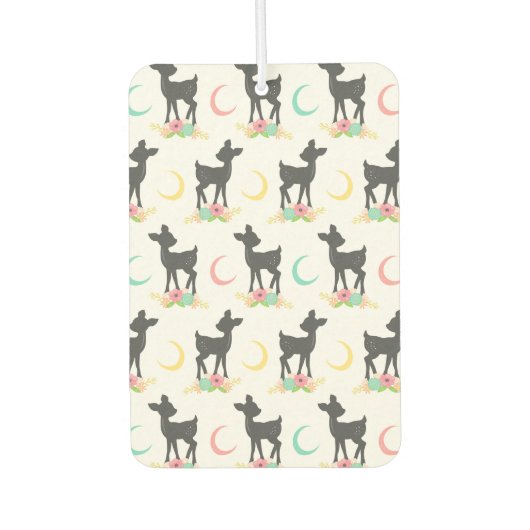 Hirschmuster, Baby Deer, Boho, Blume, Mond Autolufterfrischer (Vorderseite)