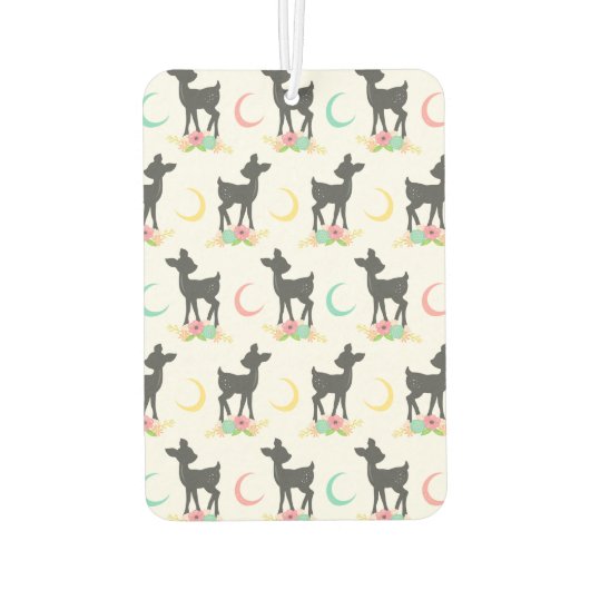 Hirschmuster, Baby Deer, Boho, Blume, Mond Autolufterfrischer (Rückseite)