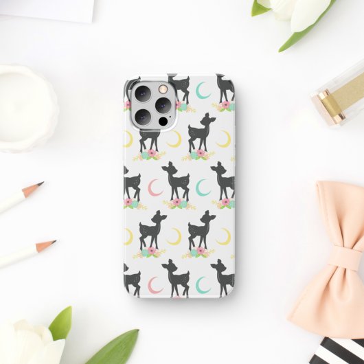 Hirschmuster, Baby Deer, Boho, Blume, Mond Case-Mate iPhone Hülle