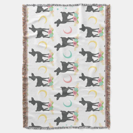 Hirschmuster, Baby Deer, Boho, Blume, Mond Decke (Vorderseite Vertikal)