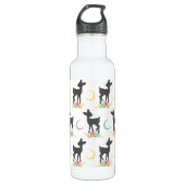 Hirschmuster, Baby Deer, Boho, Blume, Mond Edelstahlflasche (Vorderseite)