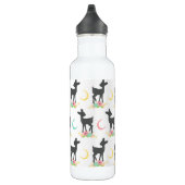 Hirschmuster, Baby Deer, Boho, Blume, Mond Edelstahlflasche (Rechts)