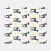 Hirschmuster, Baby Deer, Boho, Blume, Mond Fleecedecke (Vorderseite (Horizontal))