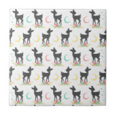 Hirschmuster, Baby Deer, Boho, Blume, Mond Fliese (Vorderseite)
