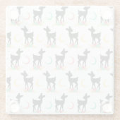 Hirschmuster, Baby Deer, Boho, Blume, Mond Glasuntersetzer (Rückseite)