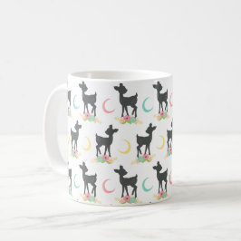 Hirschmuster, Baby Deer, Boho, Blume, Mond Kaffeetasse