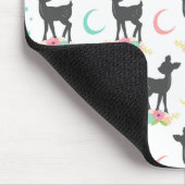 Hirschmuster, Baby Deer, Boho, Blume, Mond Mousepad (Ecke)