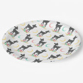 Hirschmuster, Baby Deer, Boho, Blume, Mond Pappteller (Schrägansicht)