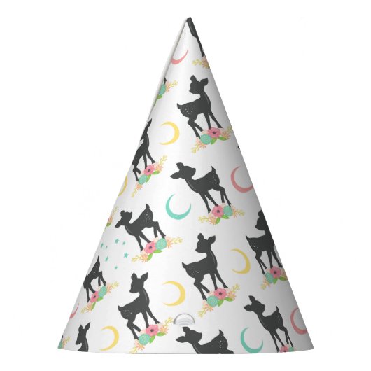 Hirschmuster, Baby Deer, Boho, Blume, Mond Partyhütchen (Links)