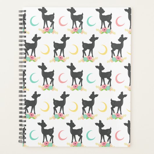 Hirschmuster, Baby Deer, Boho, Blume, Mond Planer (Vorderseite)